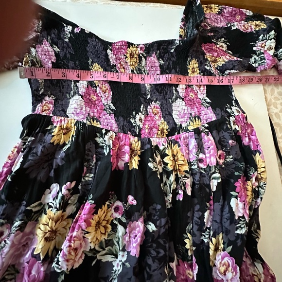 torrid Floral Black Pink Floral Figure Flattering Billowy Skirt Challis Dress 2X - Picture 15 of 16